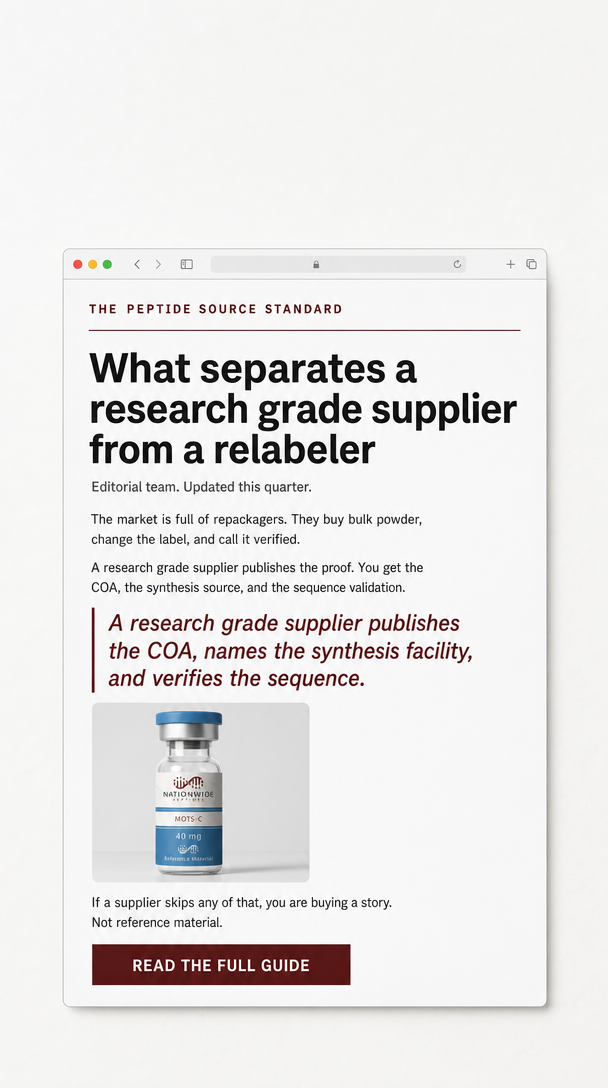 Mock editorial: What separates a research grade supplier from a relabeler